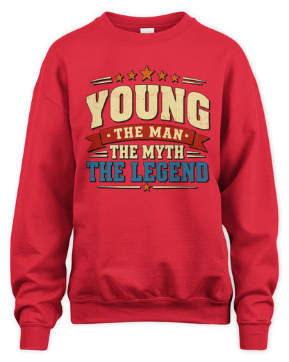 The Man The Myth The Legend Ribbon Vintage T-Shirt YOUNG M1-56 / Unisex Sweatshirt / red