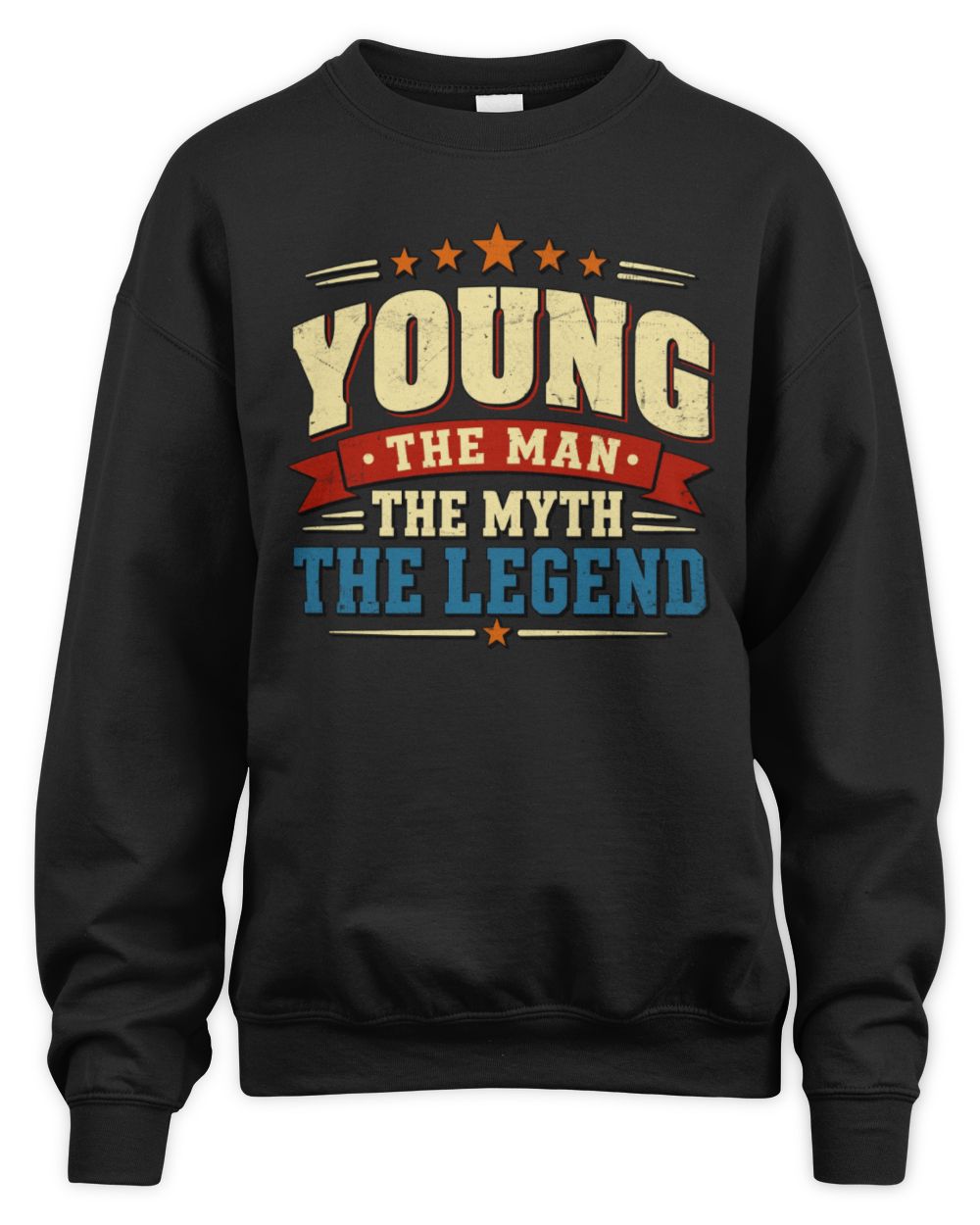 The Man The Myth The Legend Ribbon Vintage T-Shirt YOUNG M1-56 / Unisex Sweatshirt / black