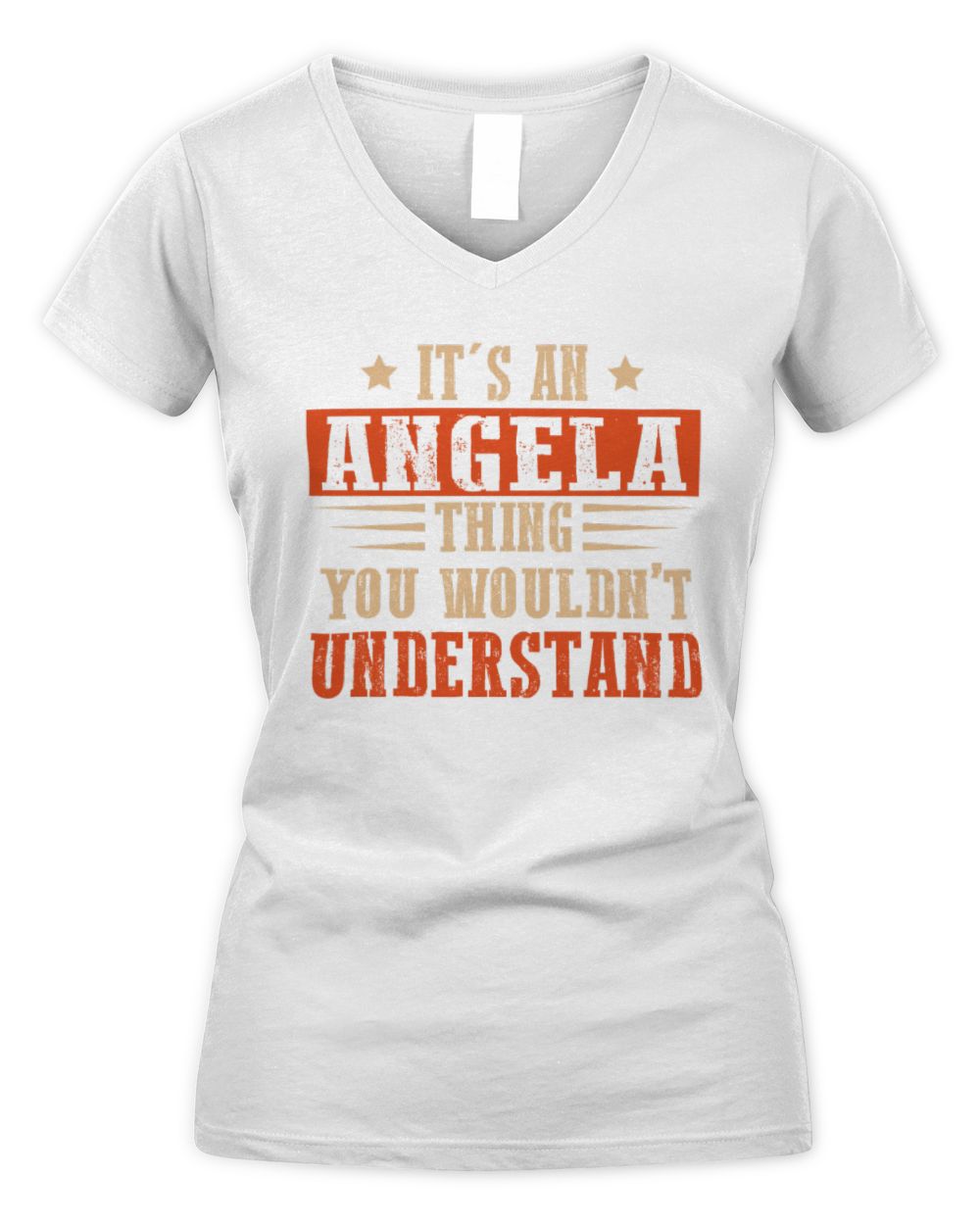 It's a Name Thing Personalized Funny Shirt ANGELA M1-51 / Women's V-Neck T-Shirt / white
