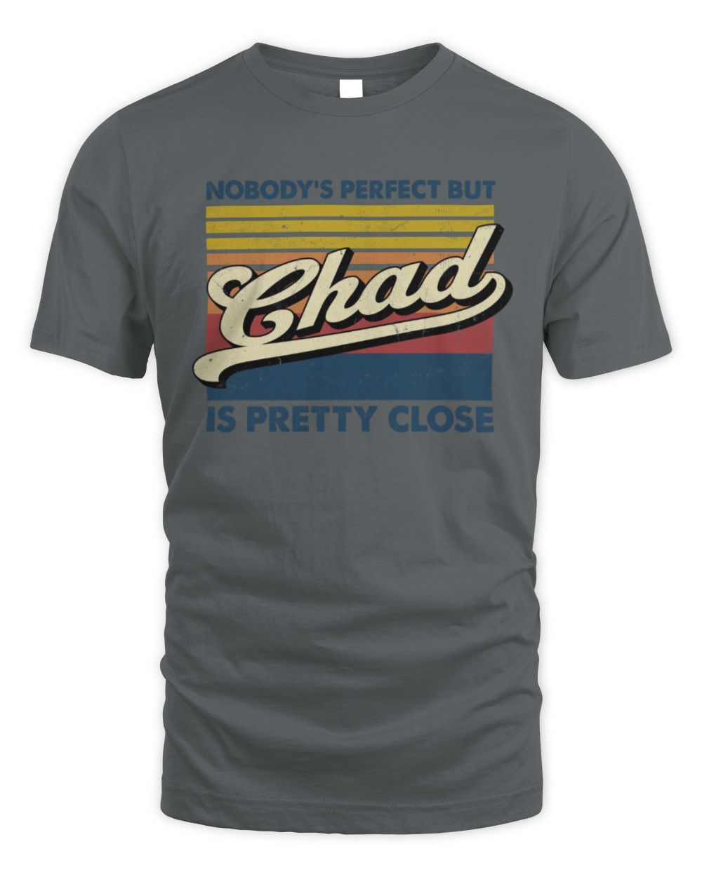 Nobody's Perfect But Your Name Is Pretty Close Retro Shirt CHAD M1-65 / Unisex Standard T-Shirt / charcoal