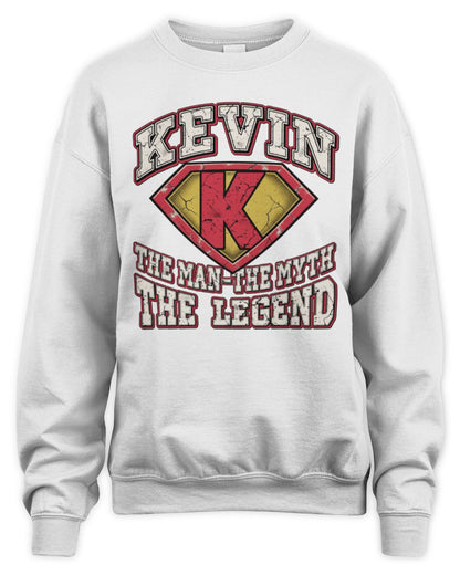 The Man The Myth The Legend Superman Graphic T-Shirt KEVIN M1-74 / Unisex Sweatshirt / white