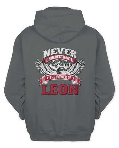 Never Underestimate Your Name Eagle Mountain Shirt LEON M1-61 / Unisex Hoodie / charcoal