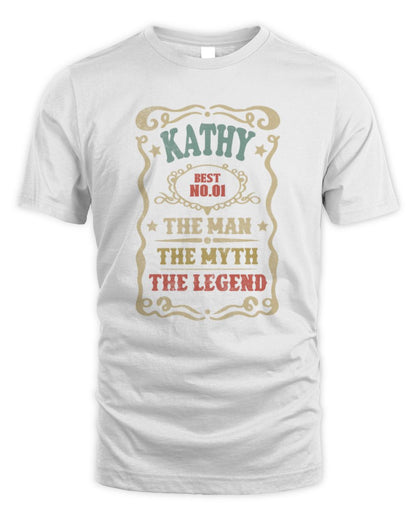 The Man The Myth The Legend Vintage Gold Wine Shirt KATHY M1-52 / Unisex Standard T-Shirt / white