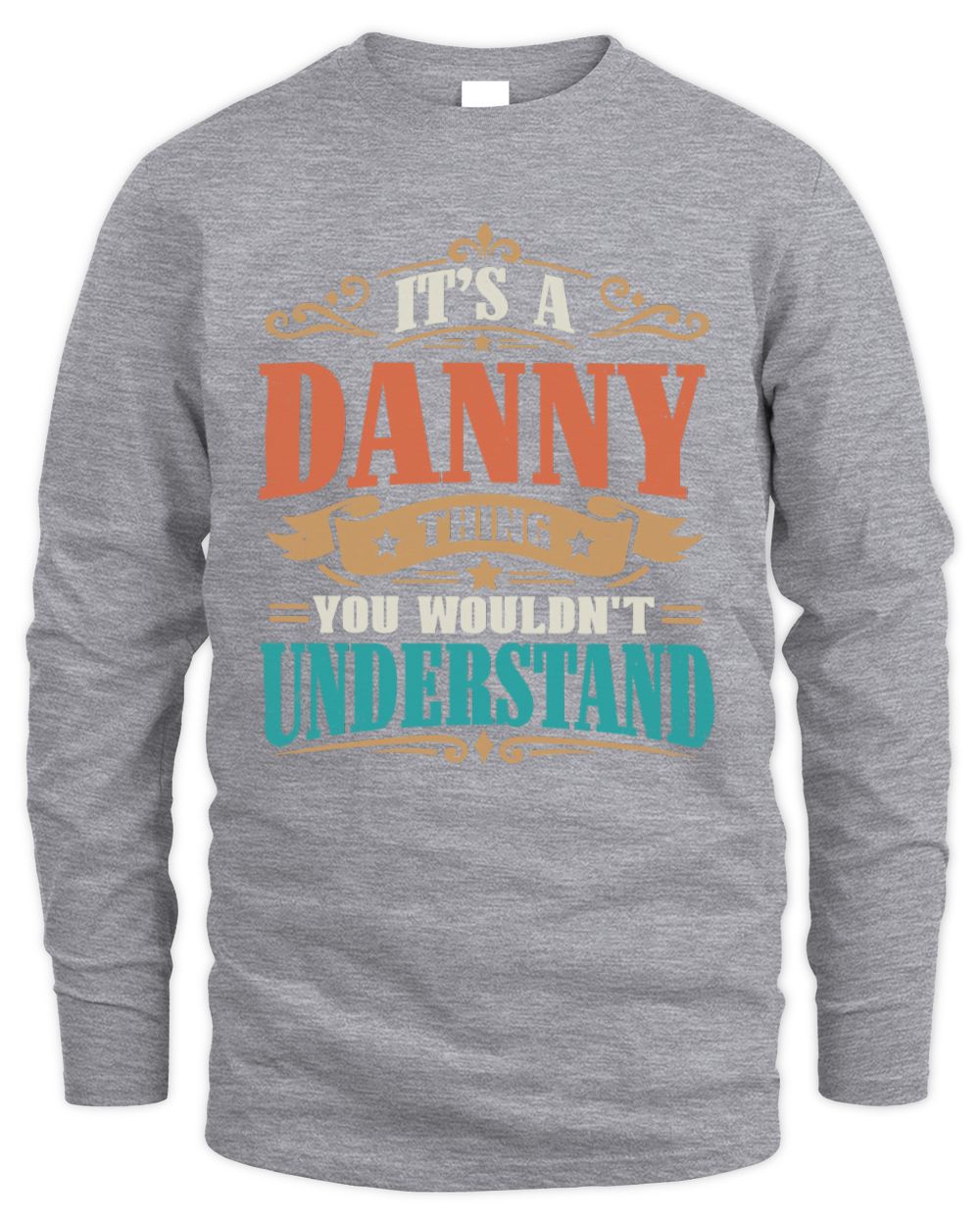 It’s a Name Thing Personalized Retro T-Shirt DANNY M1-47 / Men's Long Sleeved T-Shirt / sport grey