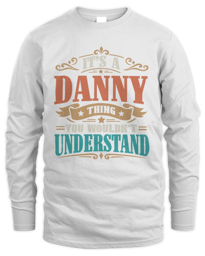 It’s a Name Thing Personalized Retro T-Shirt DANNY M1-47 / Men's Long Sleeved T-Shirt / white