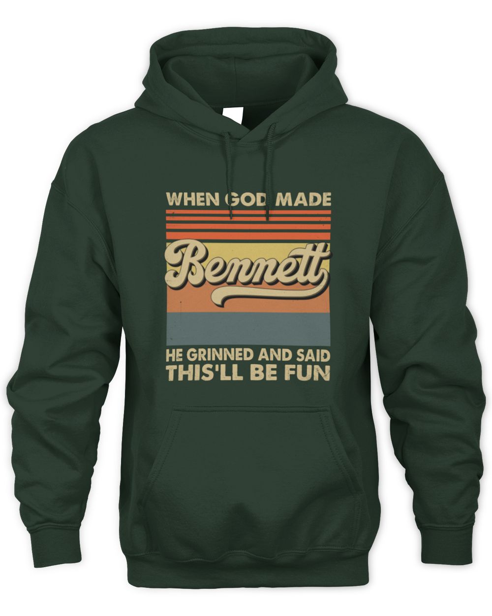 When God Made Your Name He Grinned Vintage T-Shirt BENNETT M1-55 / Unisex Hoodie / forest green