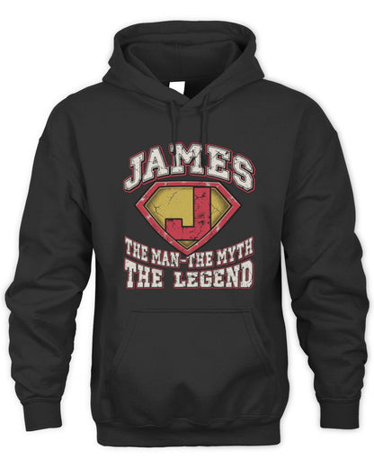 The Man The Myth The Legend Superman Graphic T-Shirt JAMES M1-74 / Unisex Hoodie / black