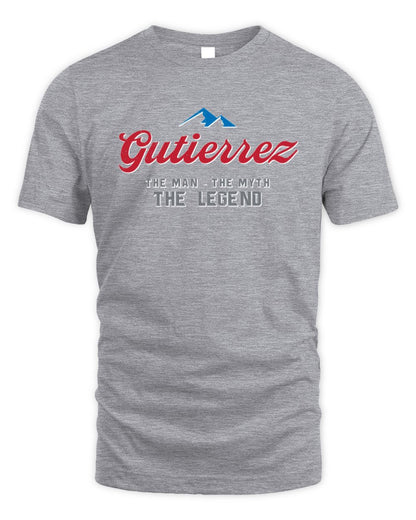The Man The Myth The Legend Coors Light Beer T-Shirt GUTIERREZ M1-S84 / Unisex Standard T-Shirt / sport grey