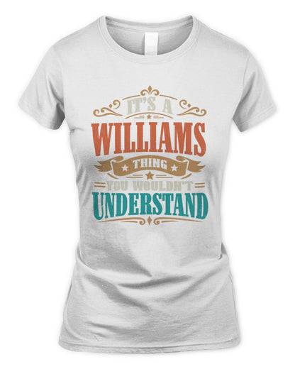 It’s a Name Thing Personalized Retro T-Shirt WILLIAMS M1-47 / Women's Standard T-Shirt / white