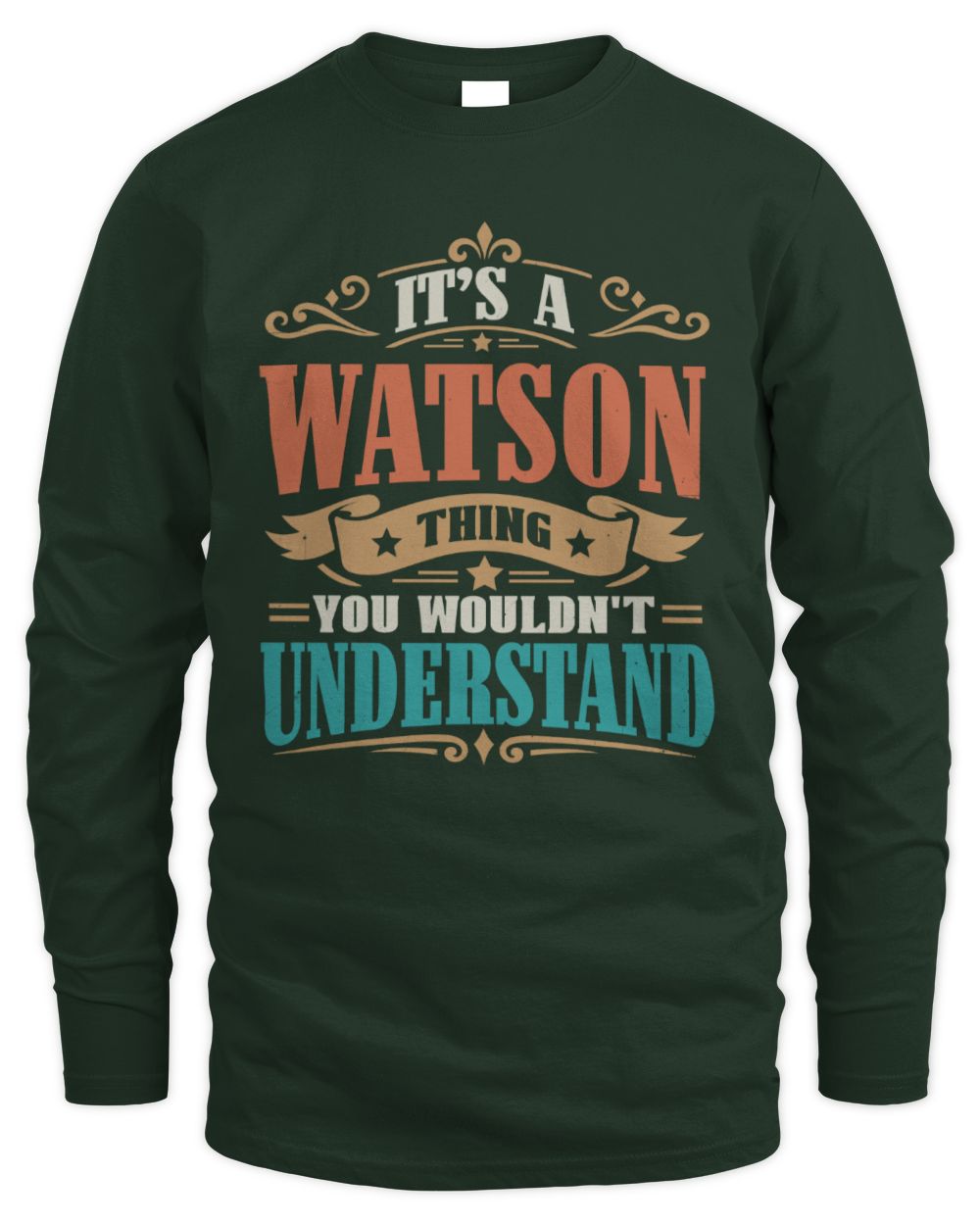 It’s a Name Thing Personalized Retro T-Shirt WATSON M1-47 / Men's Long Sleeved T-Shirt / forest green