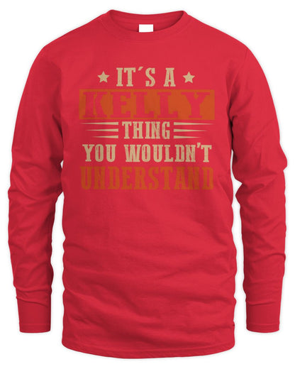 It's a Name Thing Personalized Funny Shirt KELLY M1-51 / Men's Long Sleeved T-Shirt / red