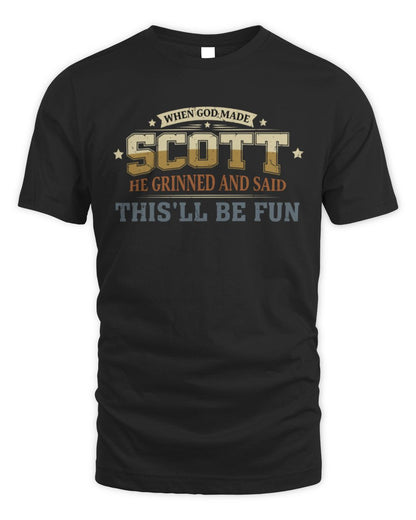 When God Made Your Name Funny Heritage T-Shirt SCOTT M1-80 / Unisex Standard T-Shirt / black