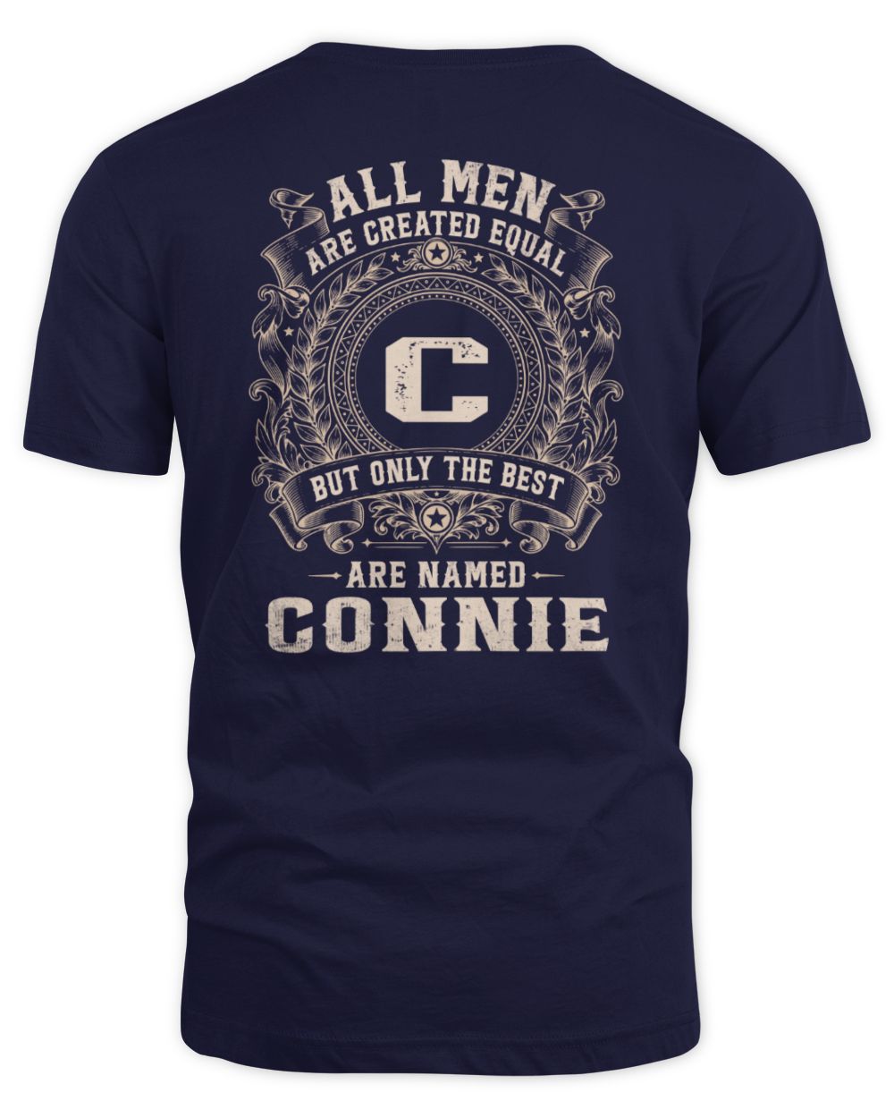 All Men Are Created Equal Cool Logo Shirt CONNIE M1-60 / Unisex Standard T-Shirt / navy