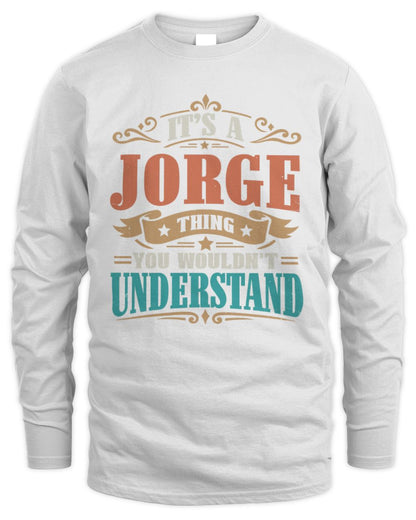 It’s a Name Thing Personalized Retro T-Shirt JORGE M1-47 / Men's Long Sleeved T-Shirt / white