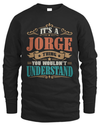 It’s a Name Thing Personalized Retro T-Shirt JORGE M1-47 / Men's Long Sleeved T-Shirt / black
