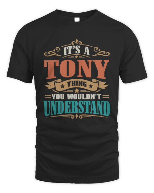 It’s a Name Thing Personalized Retro T-Shirt TONY M1-47 / Unisex Standard T-Shirt / black