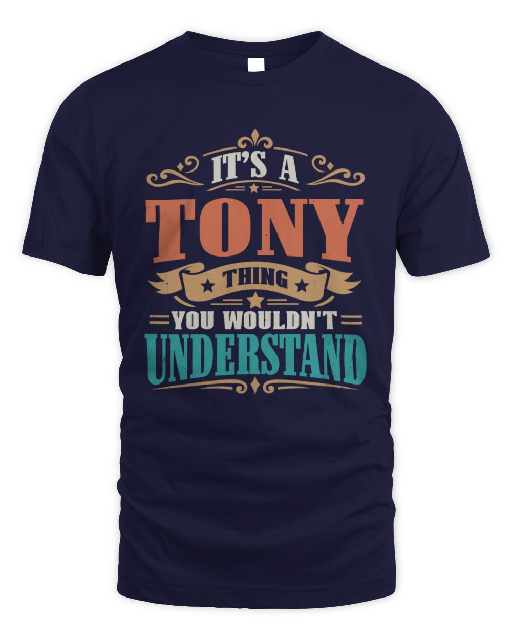It’s a Name Thing Personalized Retro T-Shirt TONY M1-47 / Unisex Standard T-Shirt / navy