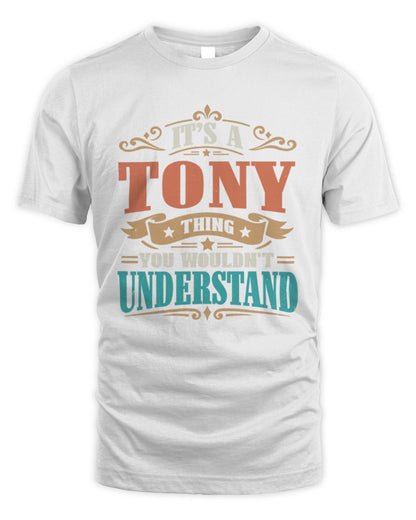 It’s a Name Thing Personalized Retro T-Shirt TONY M1-47 / Unisex Standard T-Shirt / white