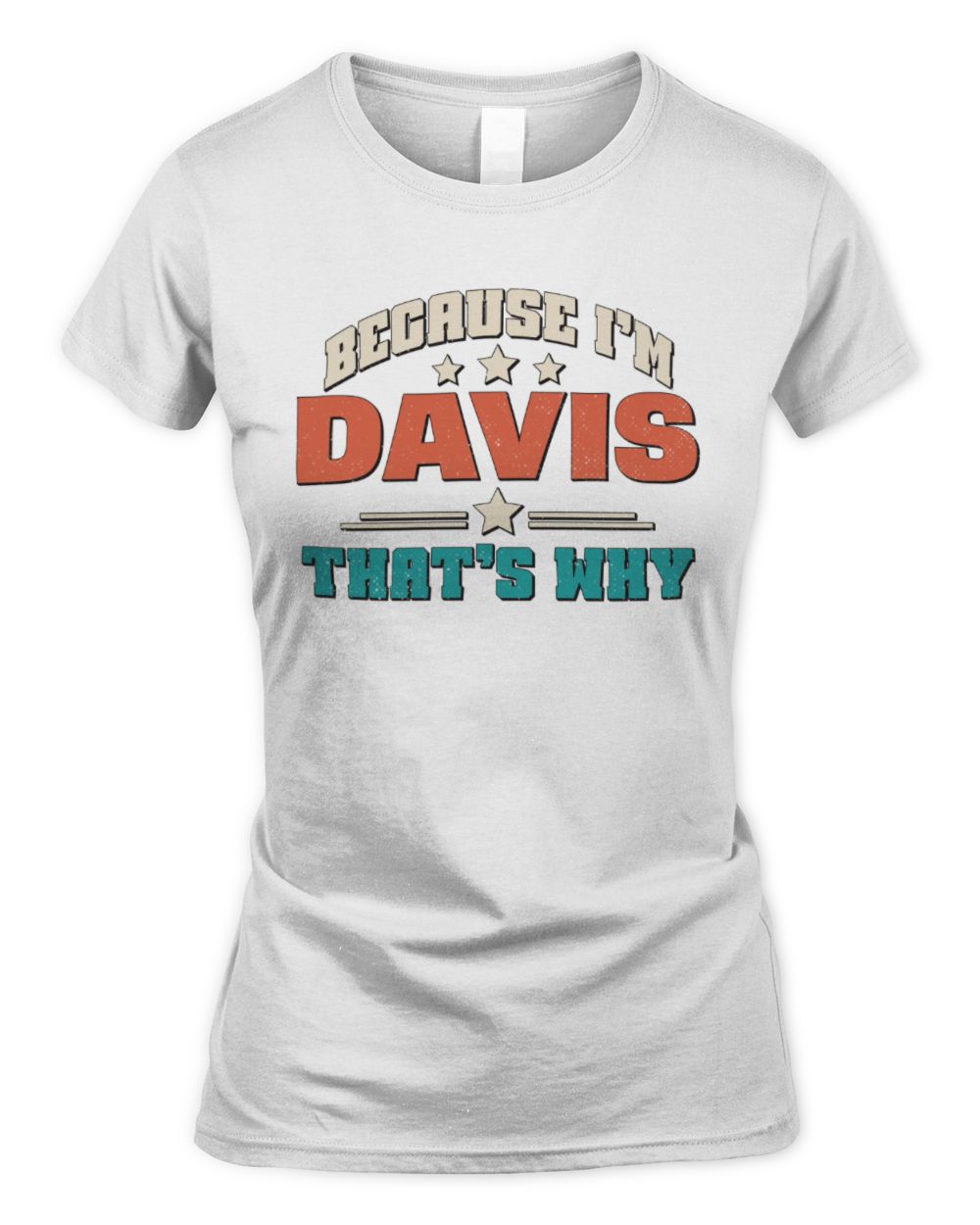 Because I'm Name That's Why Personalized Retro Shirt DAVIS-49 / Women's Standard T-Shirt / white