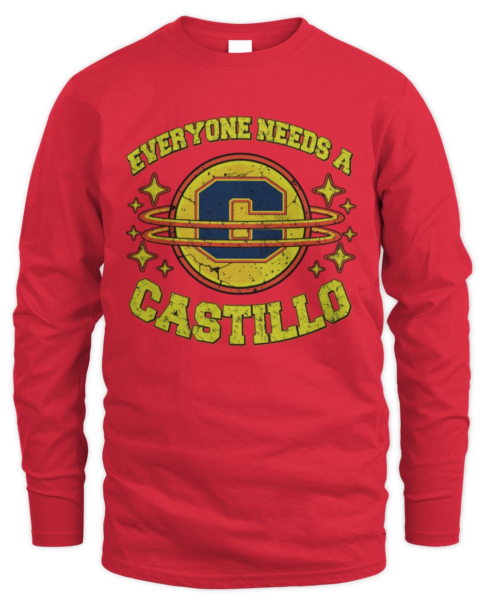 Everyone Needs a Your Name Shirt CASTILLO M1-76 / Men's Long Sleeved T-Shirt / red