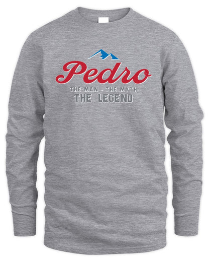The Man The Myth The Legend Coors Light Beer T-Shirt PEDRO M1-S84 / Men's Long Sleeved T-Shirt / sport grey