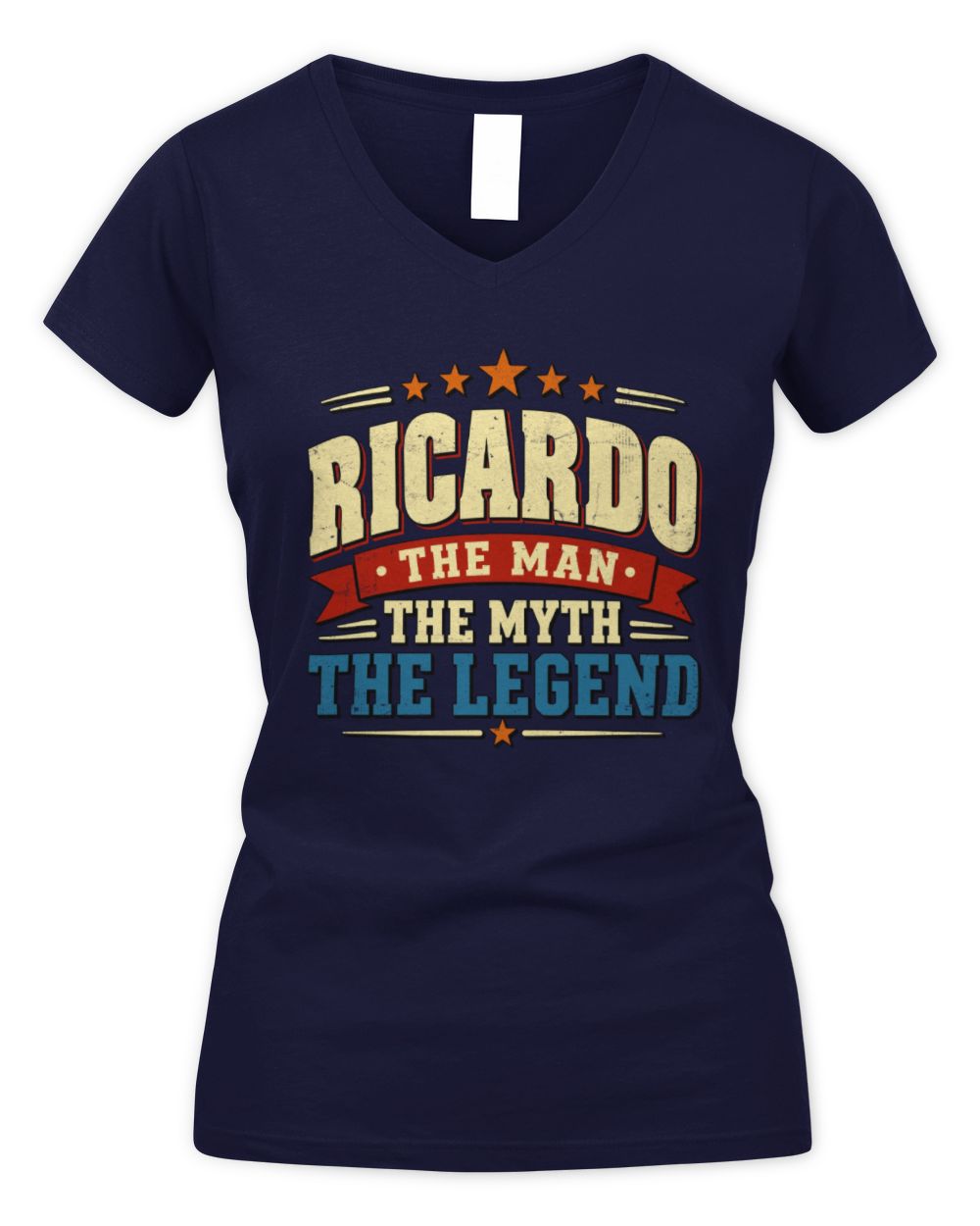 The Man The Myth The Legend Ribbon Vintage T-Shirt RICARDO M1-56 / Women's V-Neck T-Shirt / navy