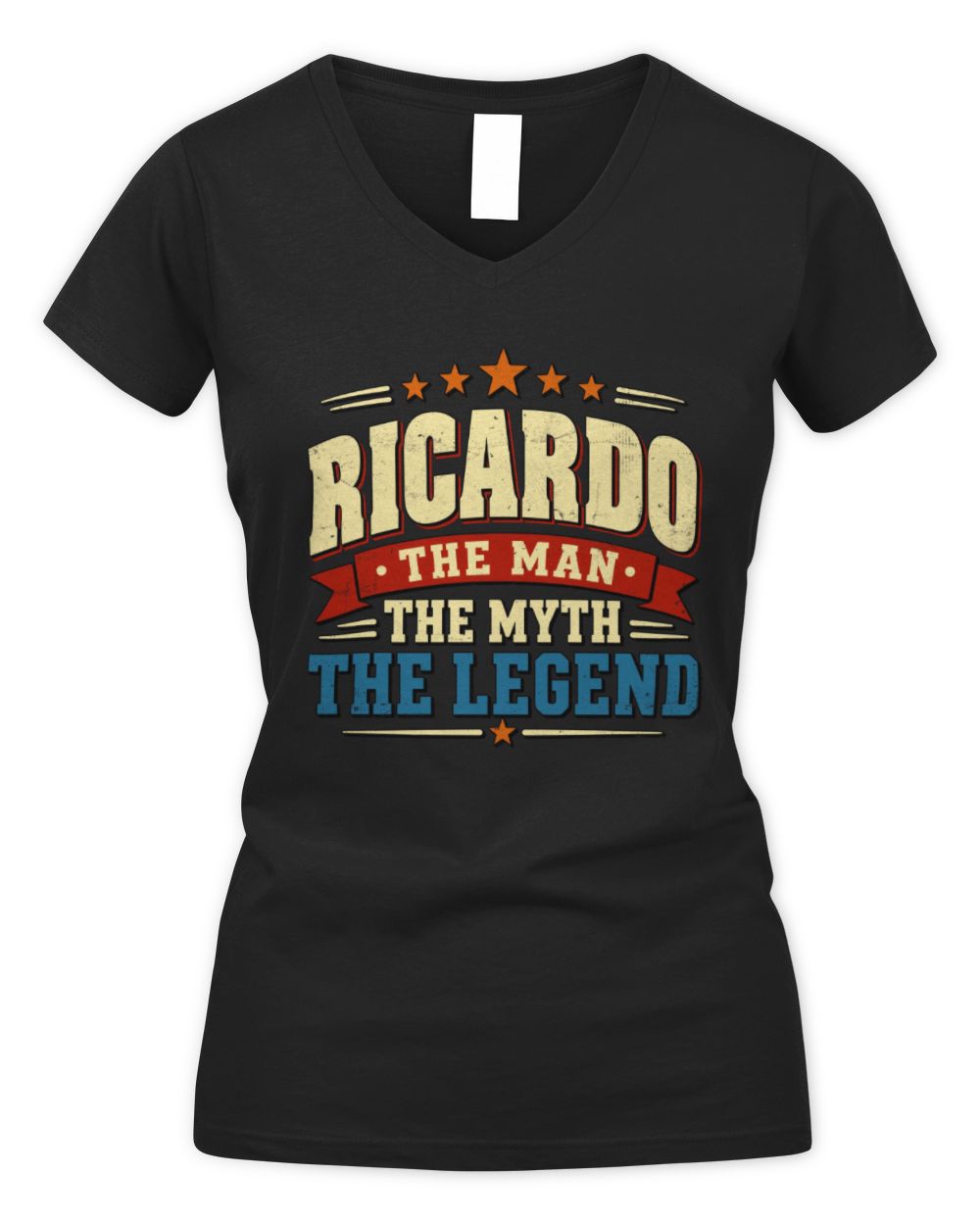 The Man The Myth The Legend Ribbon Vintage T-Shirt RICARDO M1-56 / Women's V-Neck T-Shirt / black