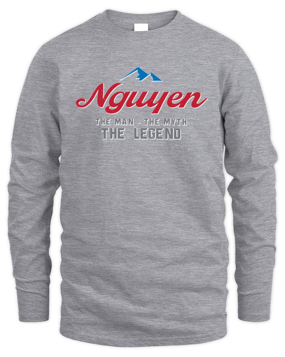 The Man The Myth The Legend Coors Light Beer T-Shirt NGUYEN M1-S84 / Men's Long Sleeved T-Shirt / sport grey