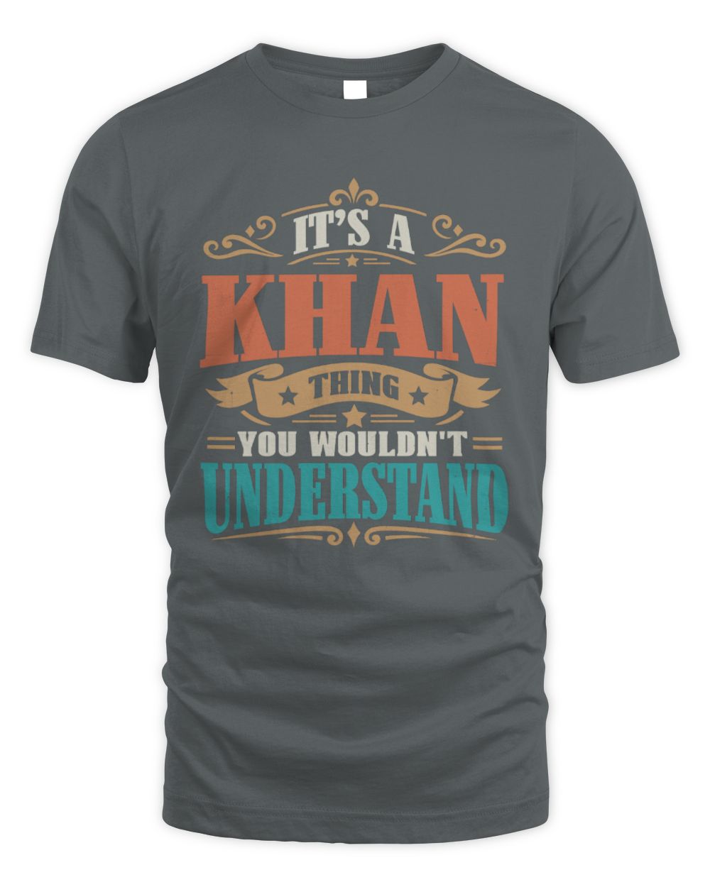 It’s a Name Thing Personalized Retro T-Shirt KHAN M1-47 / Unisex Standard T-Shirt / charcoal