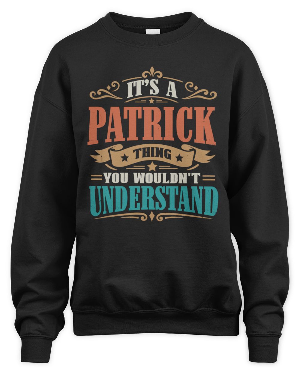 It’s a Name Thing Personalized Retro T-Shirt PATRICK M1-47 / Unisex Sweatshirt / black
