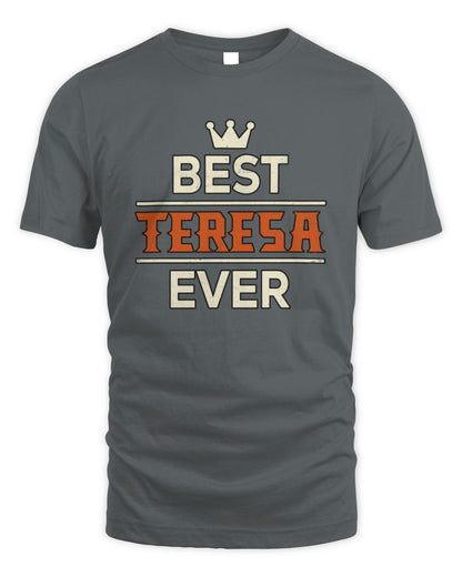 Best Your Name With Crown Shirt TERESA M1-59 / Unisex Standard T-Shirt / charcoal