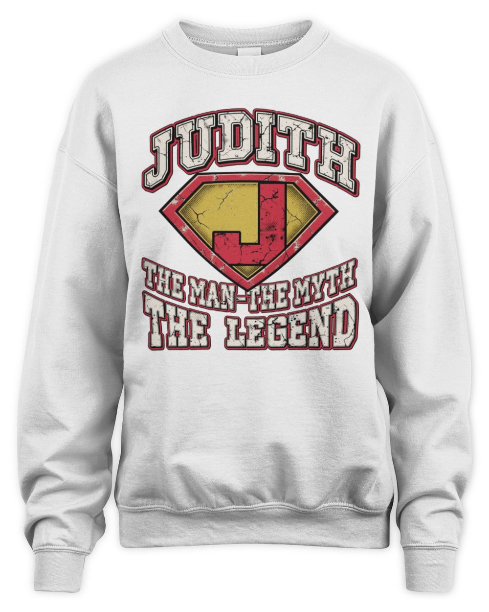 The Man The Myth The Legend Superman Graphic T-Shirt JUDITH M1-74 / Unisex Sweatshirt / white