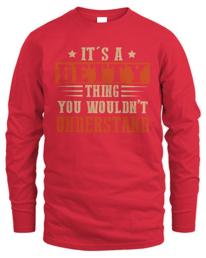 It's a Name Thing Personalized Funny Shirt BETTY M1-51 / Men's Long Sleeved T-Shirt / red