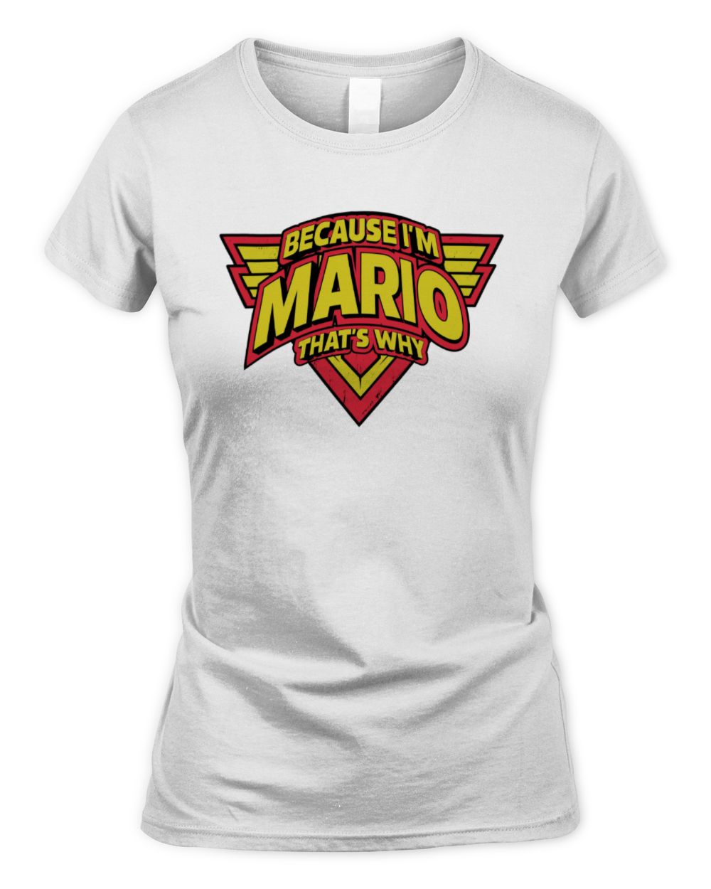 Because I'm Name That's Why Red and Yellow Logo Graphic T-Shirt MARIO M1-75 / Women's Standard T-Shirt / white