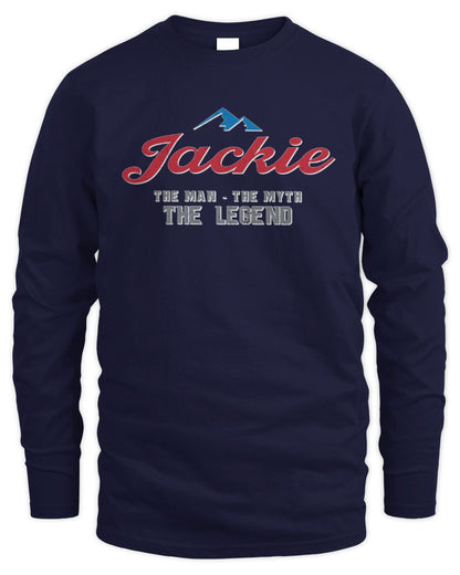 The Man The Myth The Legend Coors Light Beer T-Shirt JACKIE M1-S84 / Men's Long Sleeved T-Shirt / navy