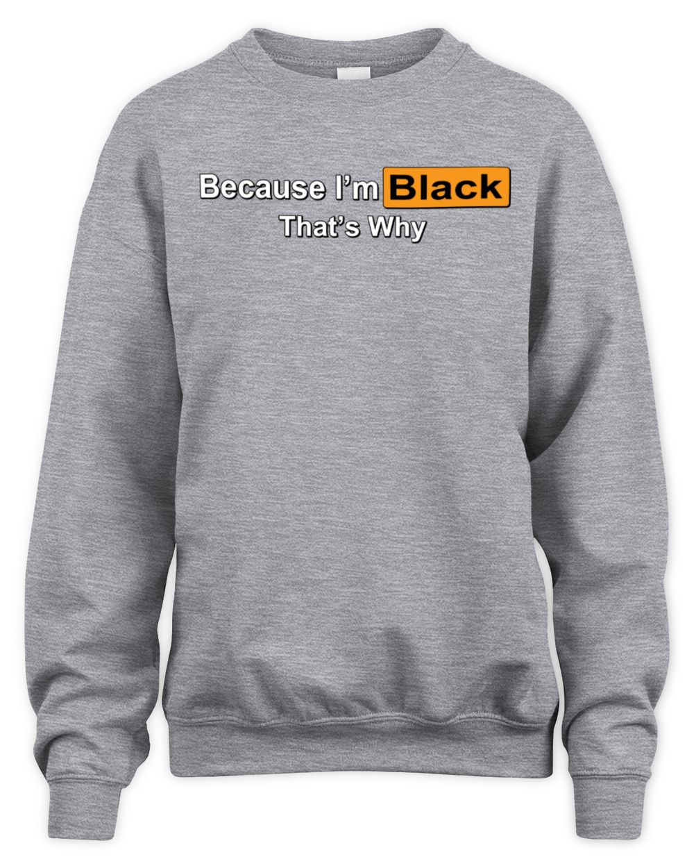 Because I'm Name That's Why Funny Logo T-Shirt BLACK M1-S87 / Unisex Sweatshirt / sport grey