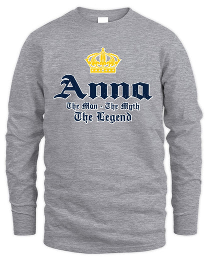 The Man The Myth The Legend Corona Beer T-Shirt ANNA M1-S83 / Men's Long Sleeved T-Shirt / sport grey
