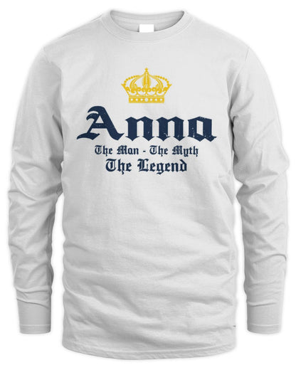 The Man The Myth The Legend Corona Beer T-Shirt ANNA M1-S83 / Men's Long Sleeved T-Shirt / white