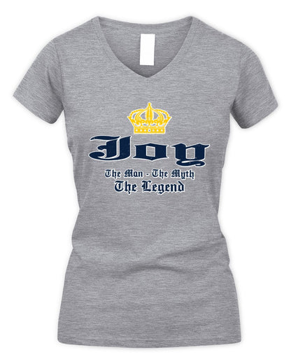 The Man The Myth The Legend Corona Beer T-Shirt JOY M1-S83 / Women's V-Neck T-Shirt / sport grey