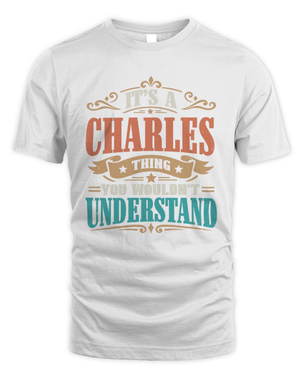 It’s a Name Thing Personalized Retro T-Shirt CHARLES M1-47 / Unisex Standard T-Shirt / white