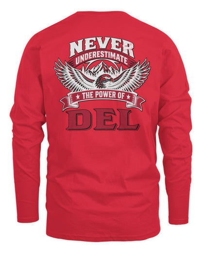 Never Underestimate Your Name Eagle Mountain Shirt DEL M1-61 / Men's Long Sleeved T-Shirt / red