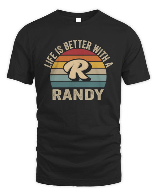 Life Is Better with Name Vintage Sun Shirt RANDY M1-50 / Unisex Standard T-Shirt / black