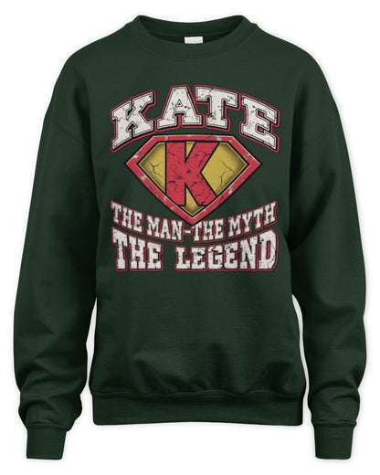 The Man The Myth The Legend Superman Graphic T-Shirt KATE M1-74 / Unisex Sweatshirt / forest green