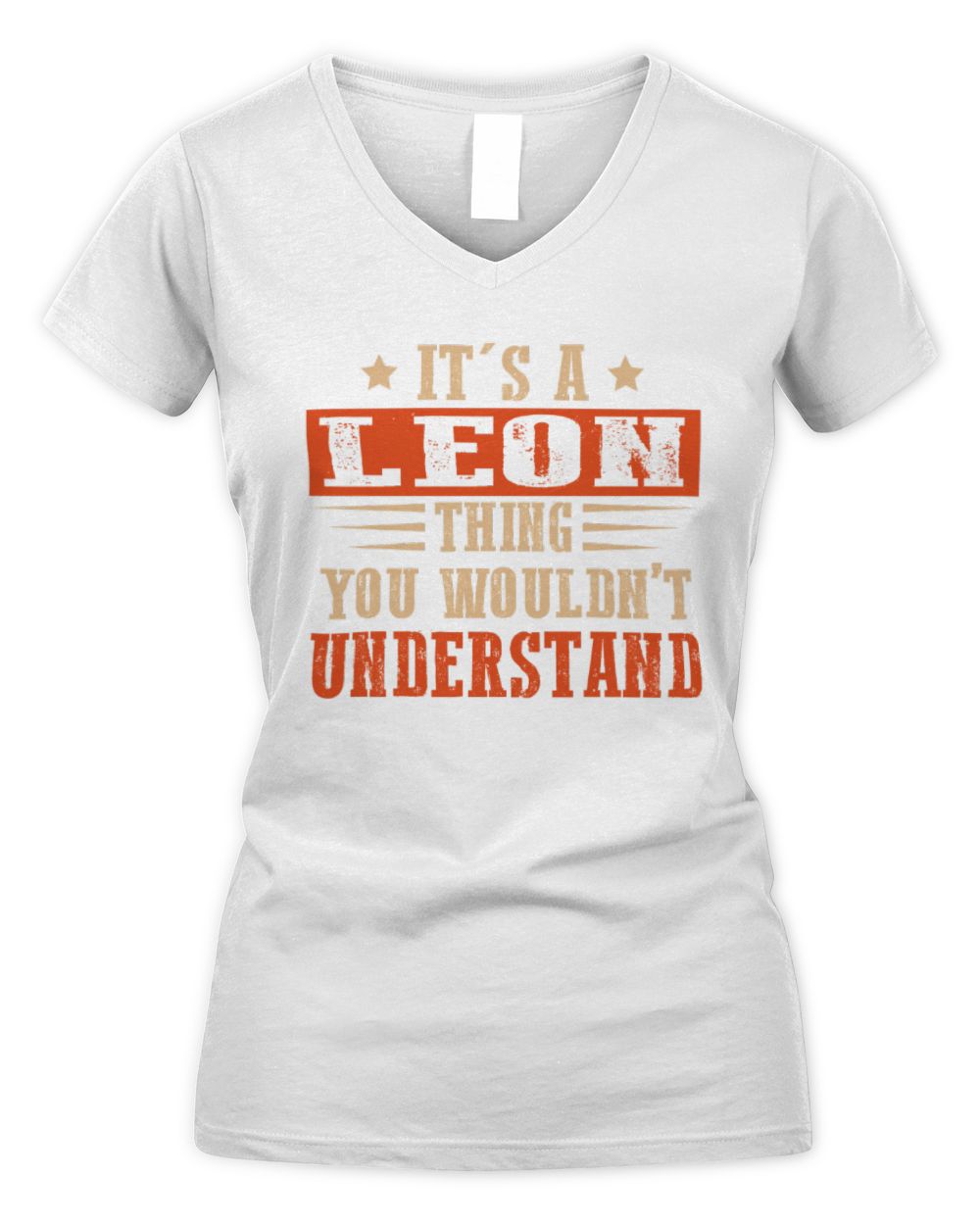 It's a Name Thing Personalized Funny Shirt LEON M1-51 / Women's V-Neck T-Shirt / white