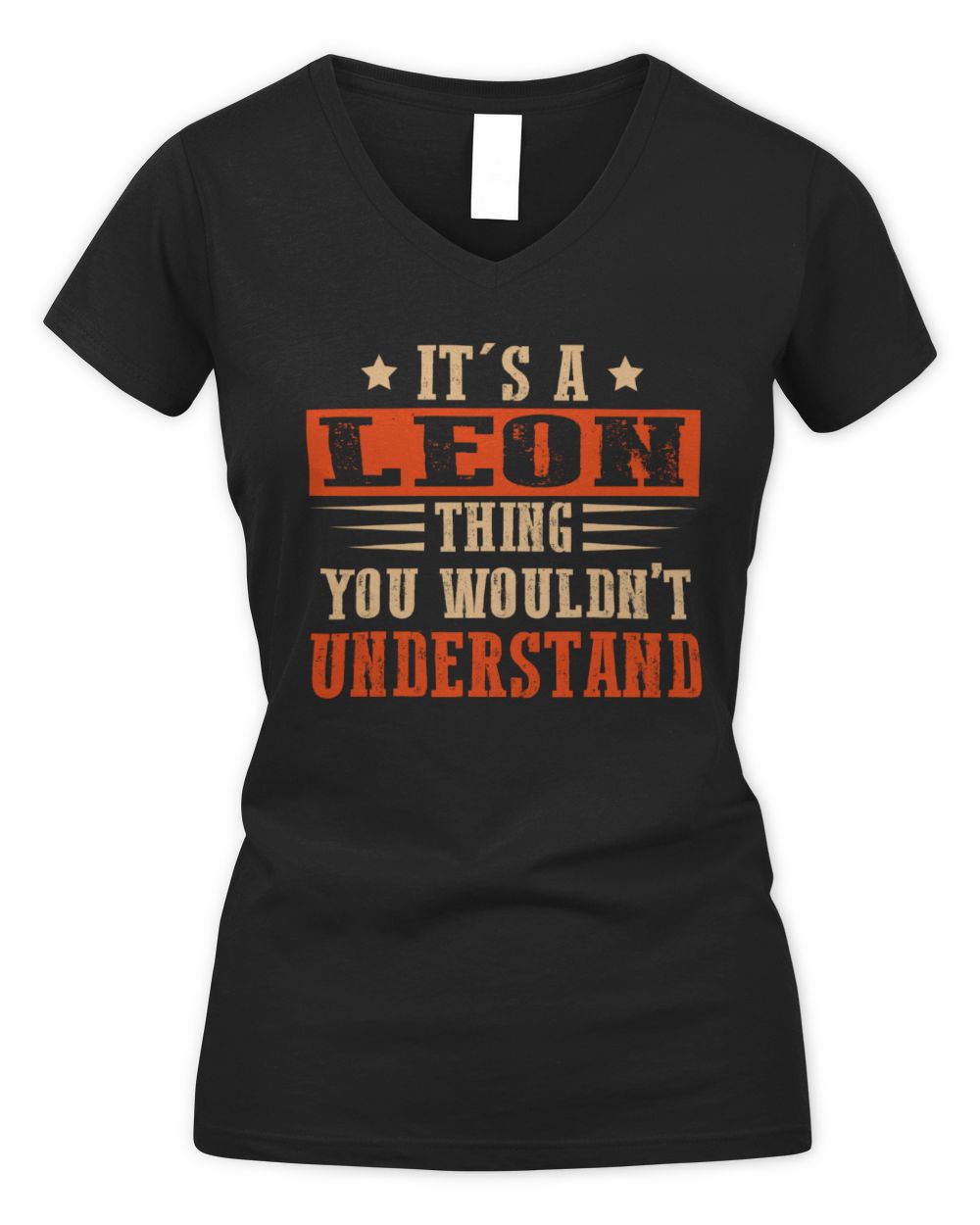 It's a Name Thing Personalized Funny Shirt LEON M1-51 / Women's V-Neck T-Shirt / black