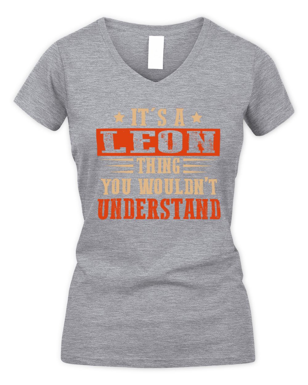 It's a Name Thing Personalized Funny Shirt LEON M1-51 / Women's V-Neck T-Shirt / sport grey