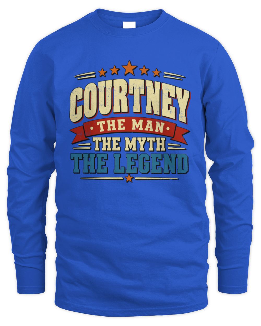 The Man The Myth The Legend Ribbon Vintage T-Shirt COURTNEY M1-56 / Men's Long Sleeved T-Shirt / royal