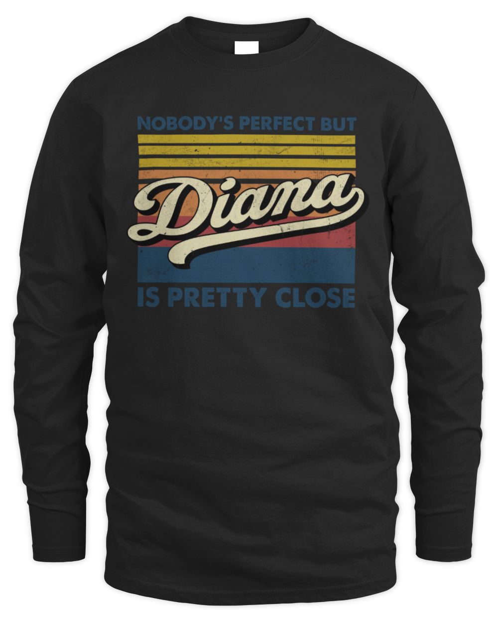 Nobody's Perfect But Your Name Is Pretty Close Retro Shirt DIANA M1-65 / Men's Long Sleeved T-Shirt / black