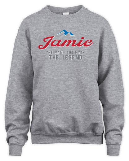 The Man The Myth The Legend Coors Light Beer T-Shirt JAMIE M1-S84 / Unisex Sweatshirt / sport grey