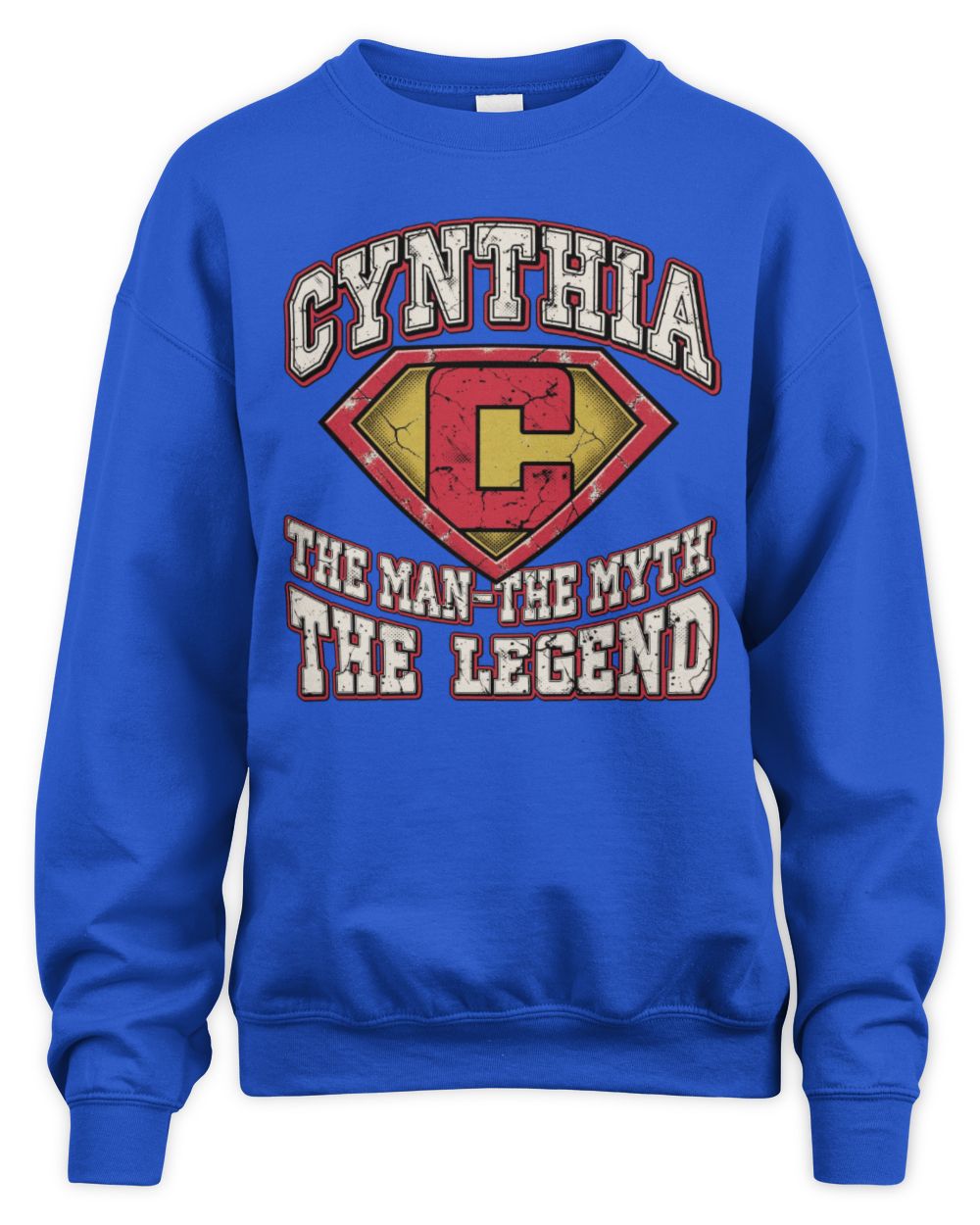 The Man The Myth The Legend Superman Graphic T-Shirt CYNTHIA M1-74 / Unisex Sweatshirt / royal